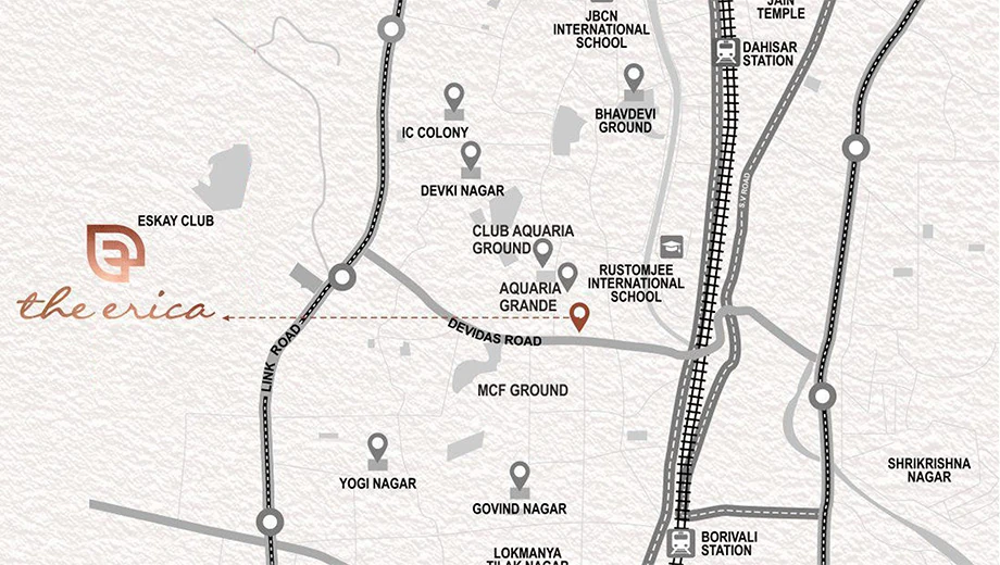 Location of Hindustan The Erica in Borivali West, Mumbai - Image 373156