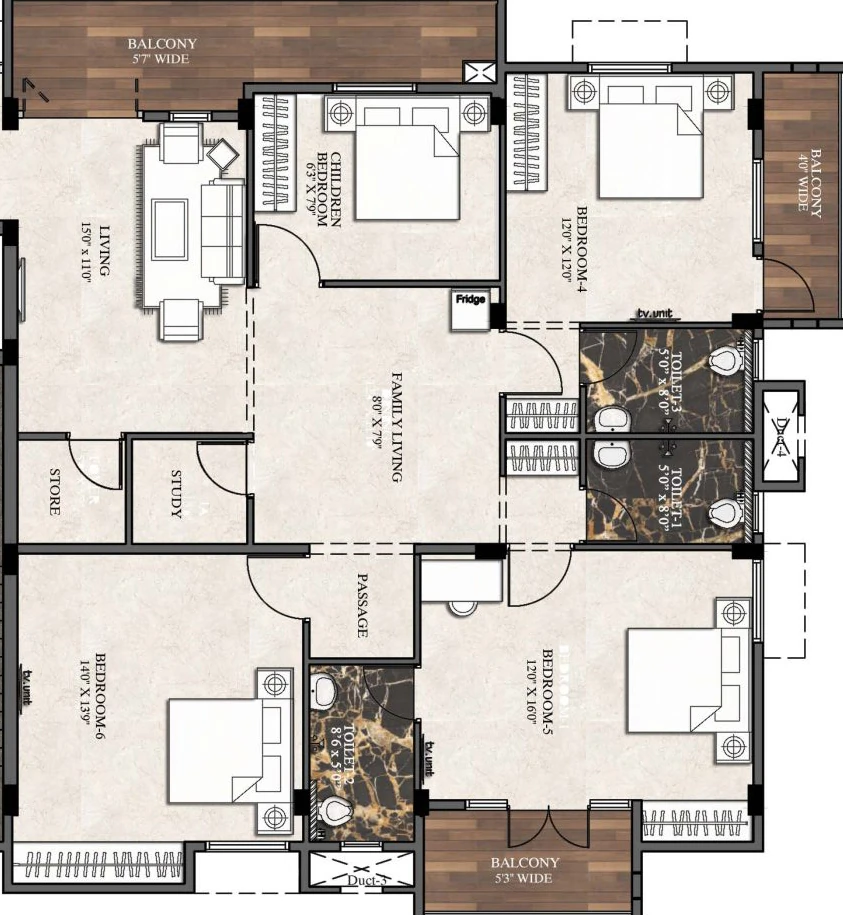 3 BHK Flat in Ramaniyam Malola Kripa in T Nagar, Chennai - Image 904949