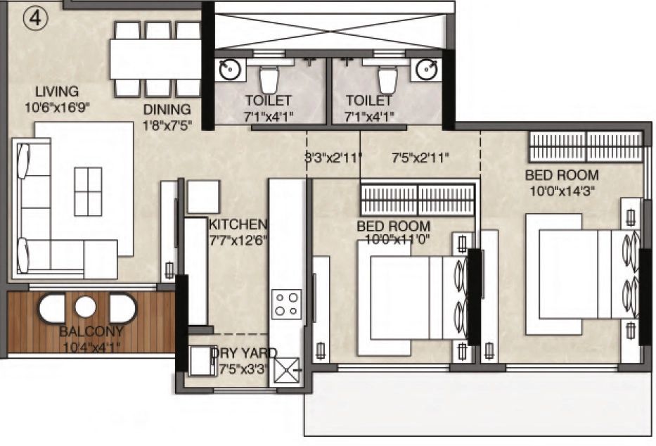 2 BHK Flat in Shelaji Gold Leaf in Borivali West, Mumbai - Image 905061