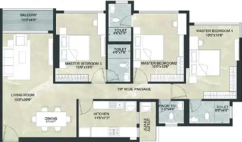 3 BHK Flat in Kaustubh Breeze 91 in Borivali West, Mumbai - Image 904952