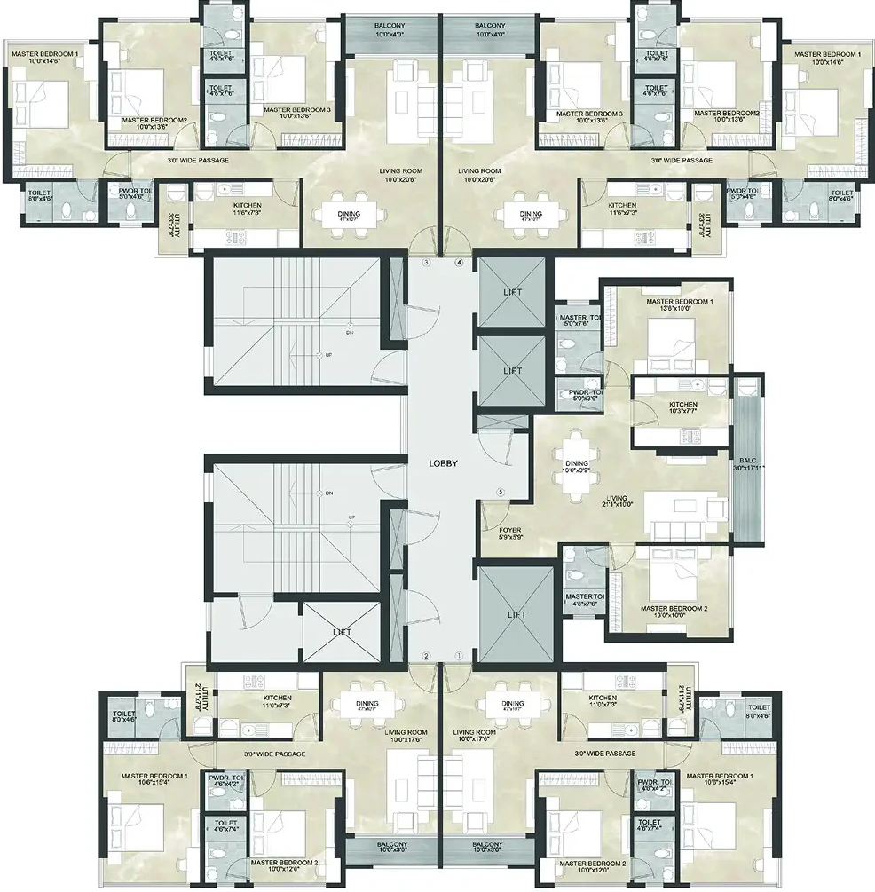 Floor Plan of Kaustubh Breeze 91 in Borivali West, Mumbai - Image 373174