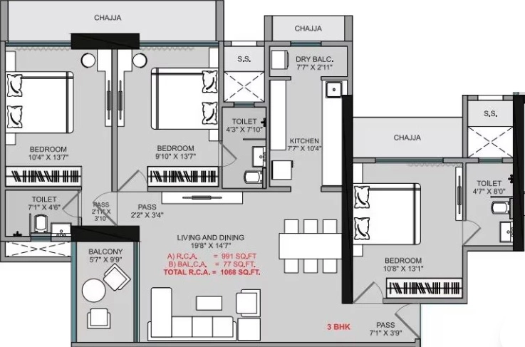 3 BHK Flat in Sumit KMR Param in Borivali West, Mumbai - Image 905084