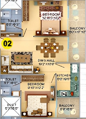 2 BHK Flat in Gauri Savitri Heritage in Bahu Bazaar, Ranchi - Image 904959