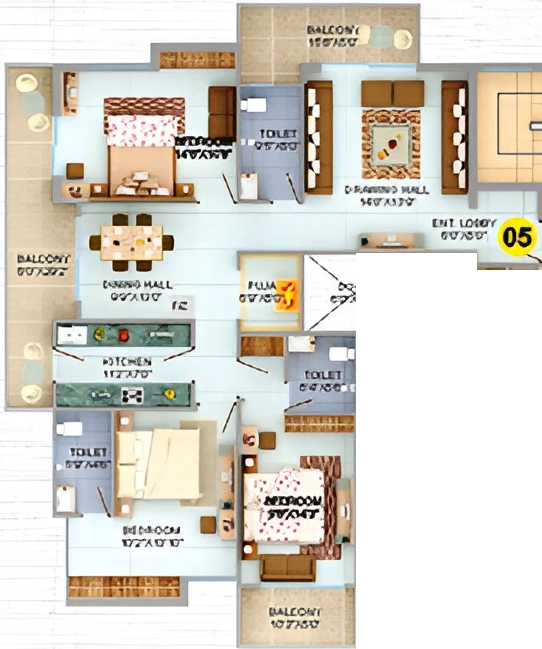 3 BHK Flat in Gauri Savitri Heritage in Bahu Bazaar, Ranchi - Image 904964
