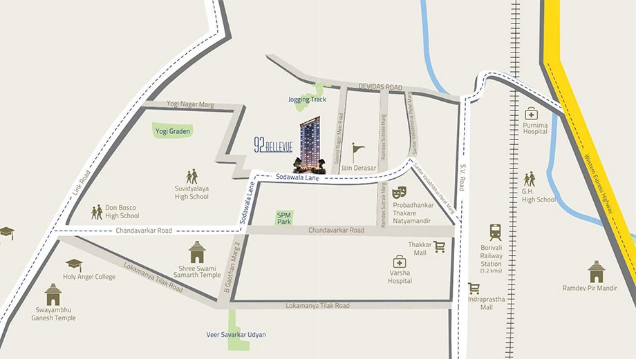 Location of NRS 92 Bellevue in Borivali West, Mumbai - Image 373231