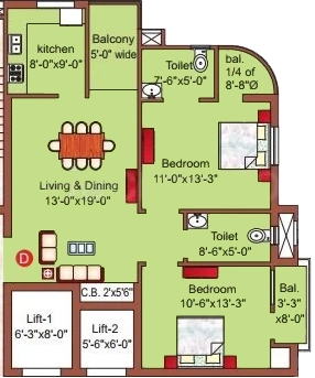 2 BHK Flat in Global Sapphire in Hatia, Ranchi - Image 904966