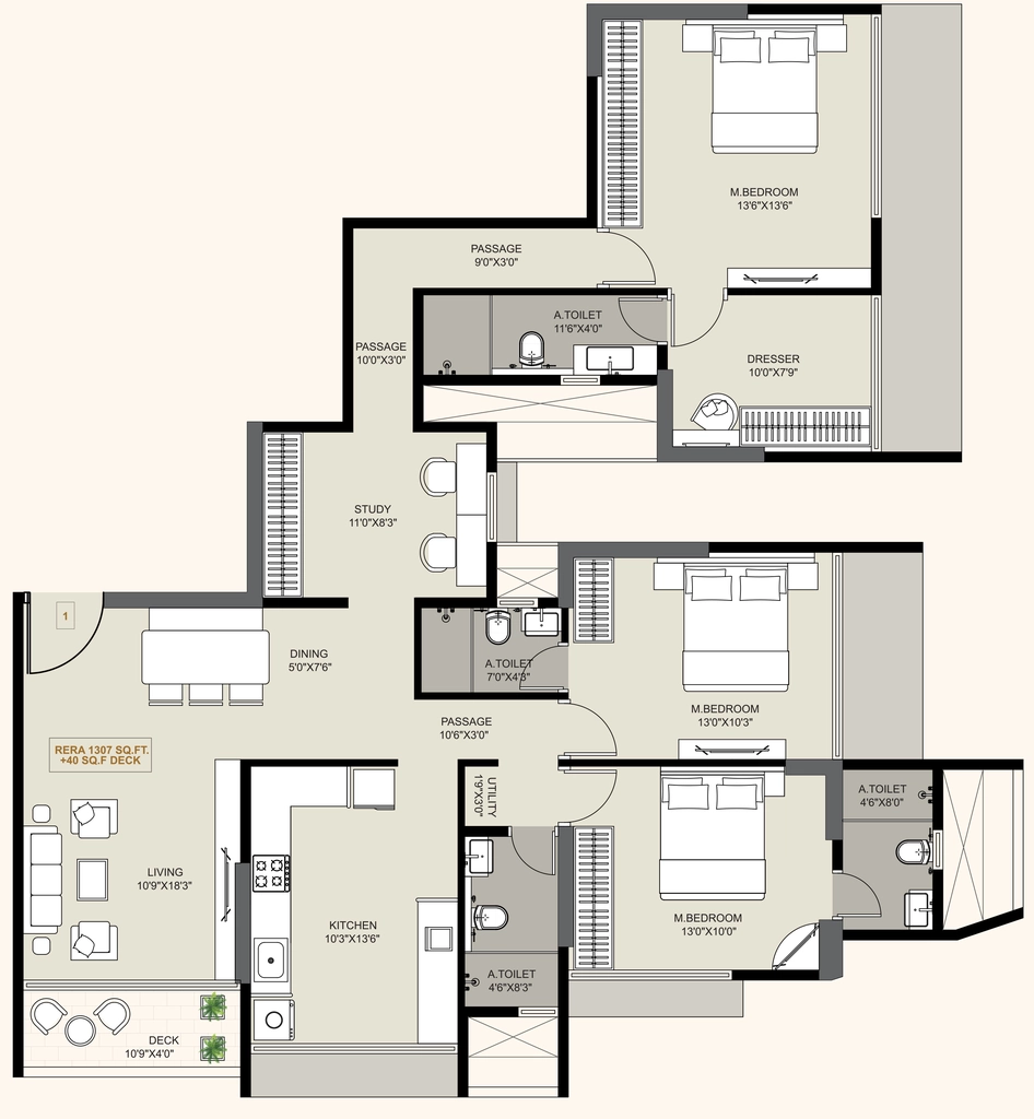 3 BHK Flat in Ossia The Signature Tower in Borivali West, Mumbai - Image 905027
