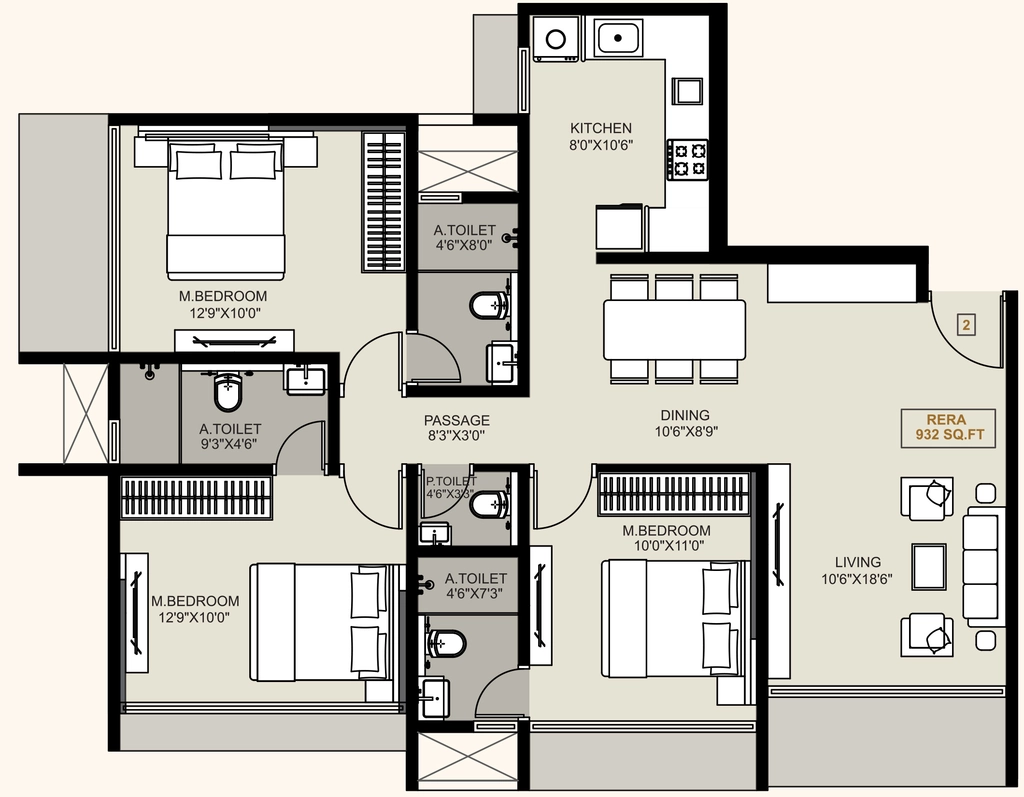 3 BHK Flat in Ossia The Signature Tower in Borivali West, Mumbai - Image 905021