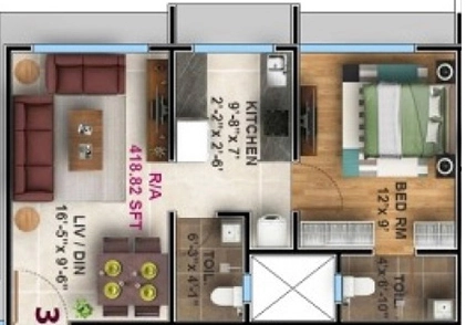 1 BHK Flat in DPS Nakshatra Heights in Kandivali West, Mumbai - Image 907576