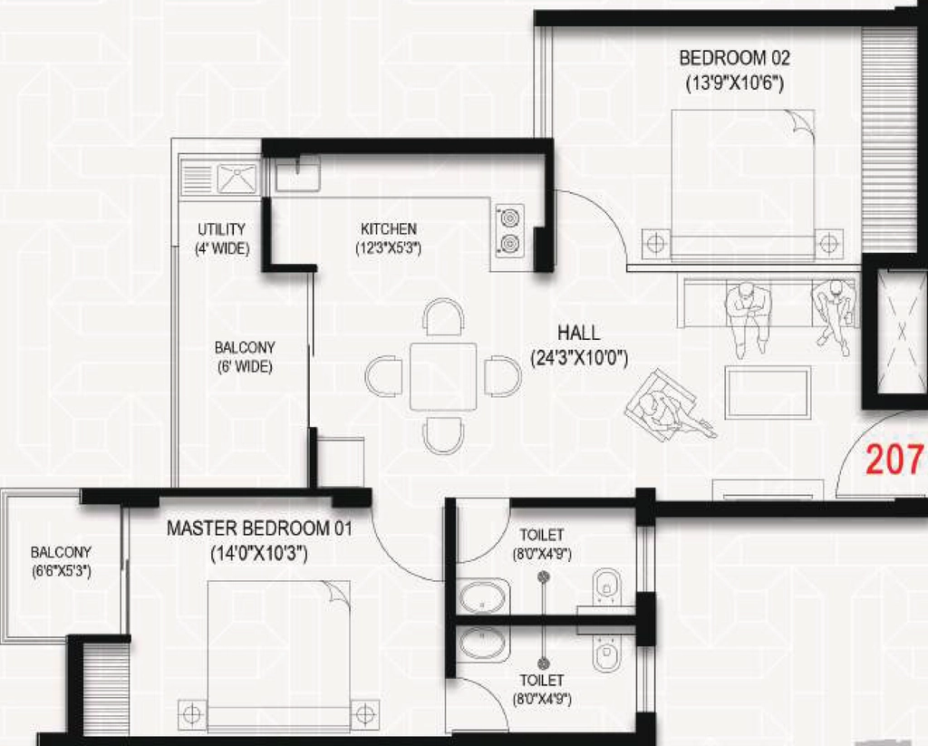 2 BHK Flat in ASR Kanha Enclave in Bariatu, Ranchi - Image 905004