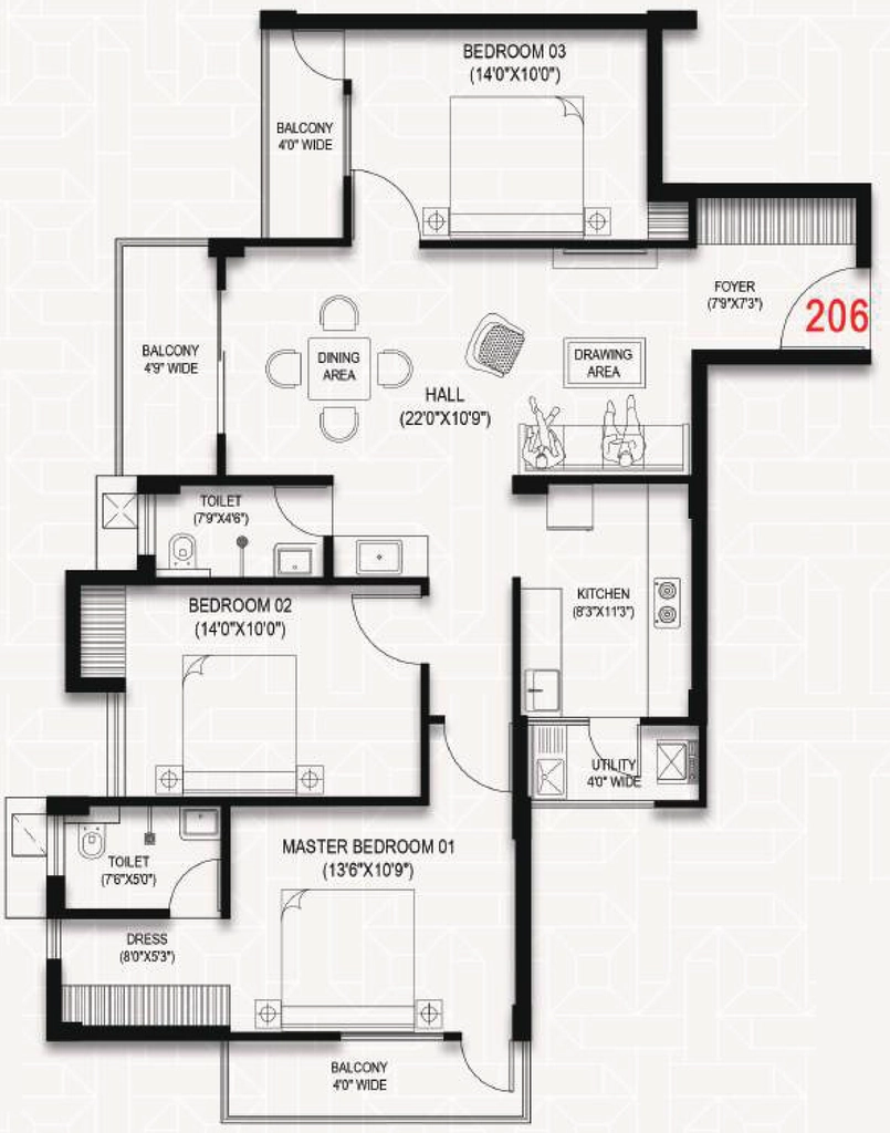 3 BHK Flat in ASR Kanha Enclave in Bariatu, Ranchi - Image 905005