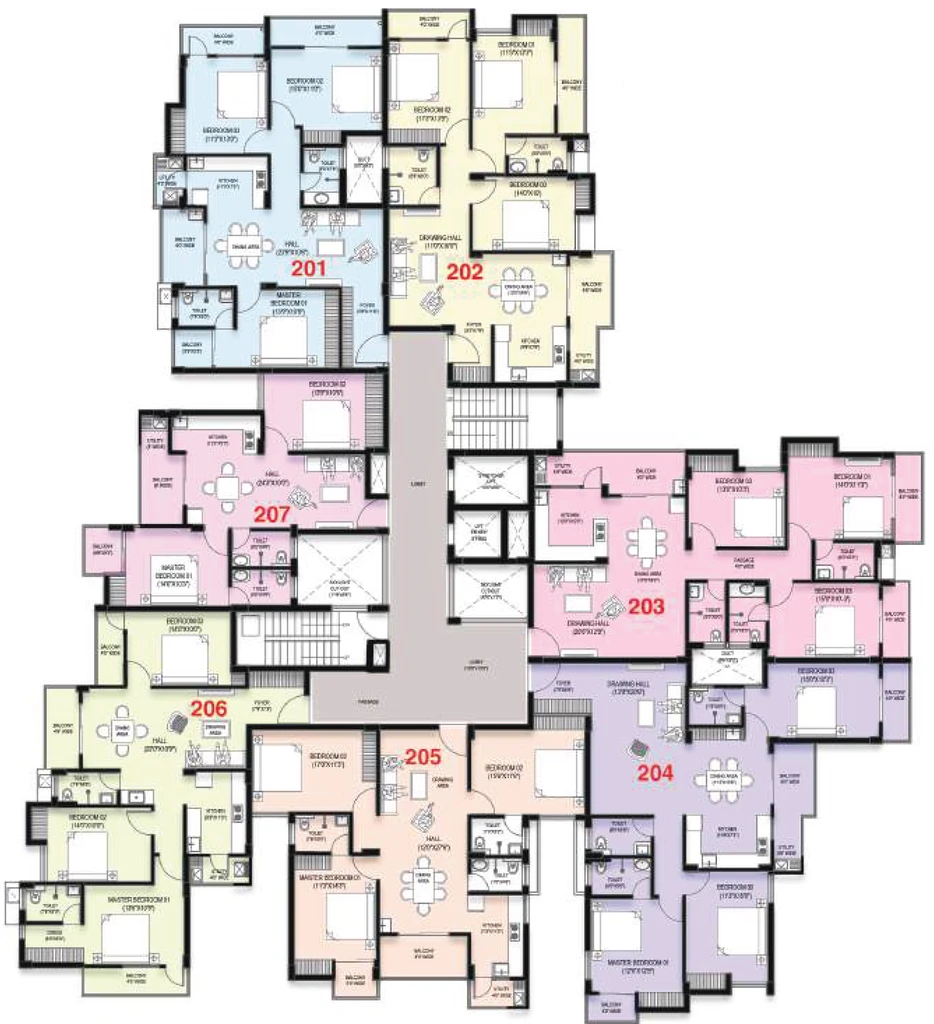Floor Plan of ASR Kanha Enclave in Bariatu, Ranchi - Image 373310