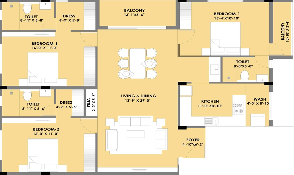 3 BHK Flat in Etica Srinidhi in Nandanam, Chennai - Image 905011