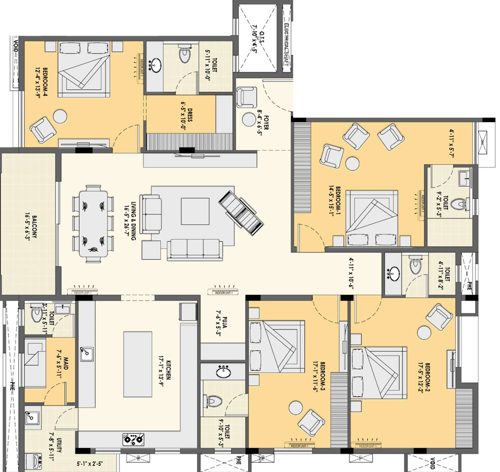 4 BHK Flat in Etica Vijaya in T Nagar, Chennai - Image 905014