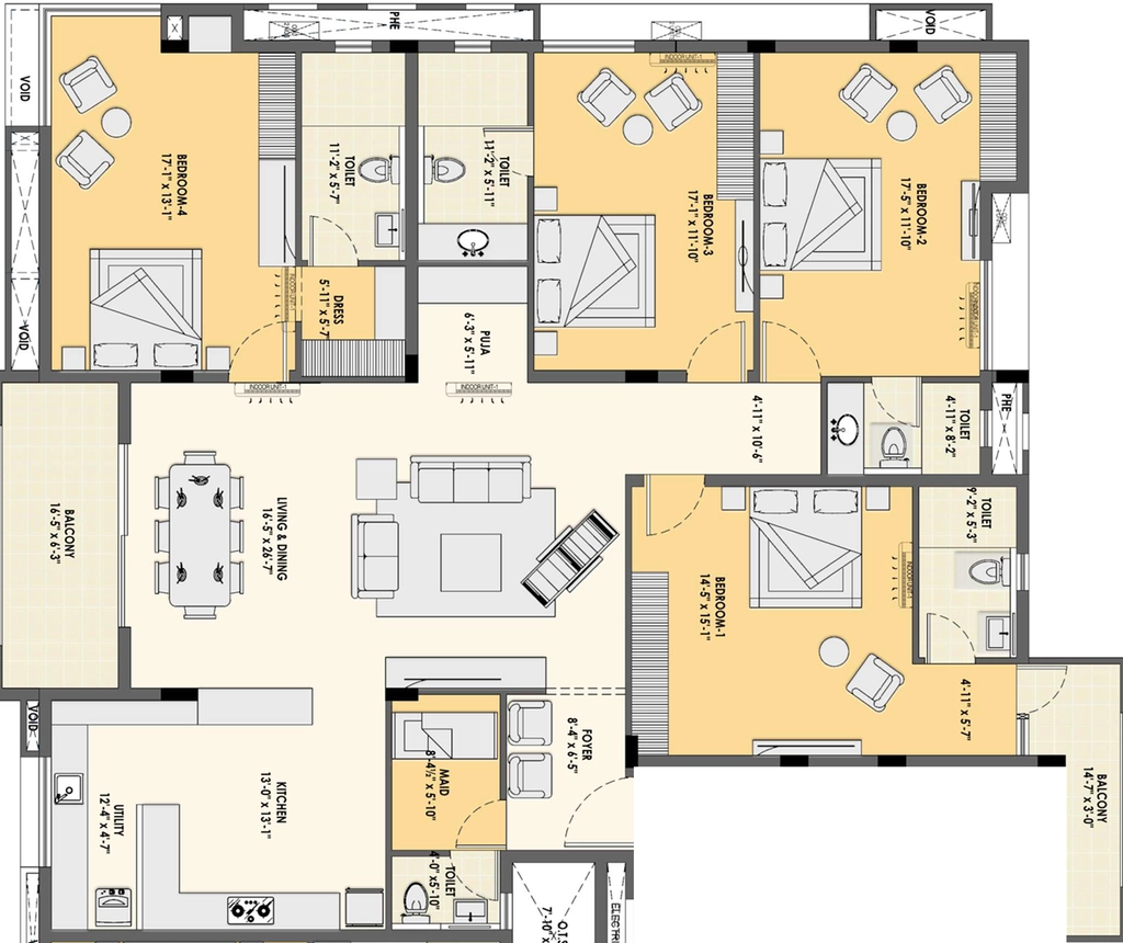 4 BHK Flat in Etica Vijaya in T Nagar, Chennai - Image 905017