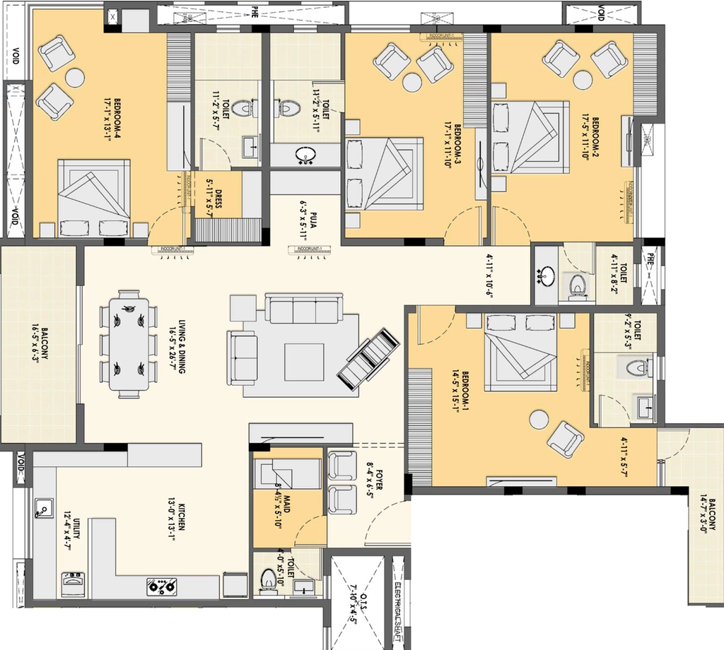 4 BHK Flat in Etica Vijaya in T Nagar, Chennai - Image 905019