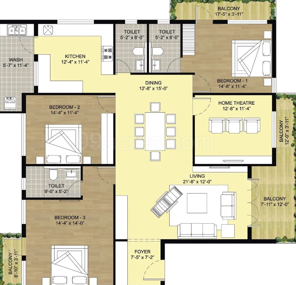 3 BHK Flat in Etica Valleria in Alwarpet, Chennai - Image 905024