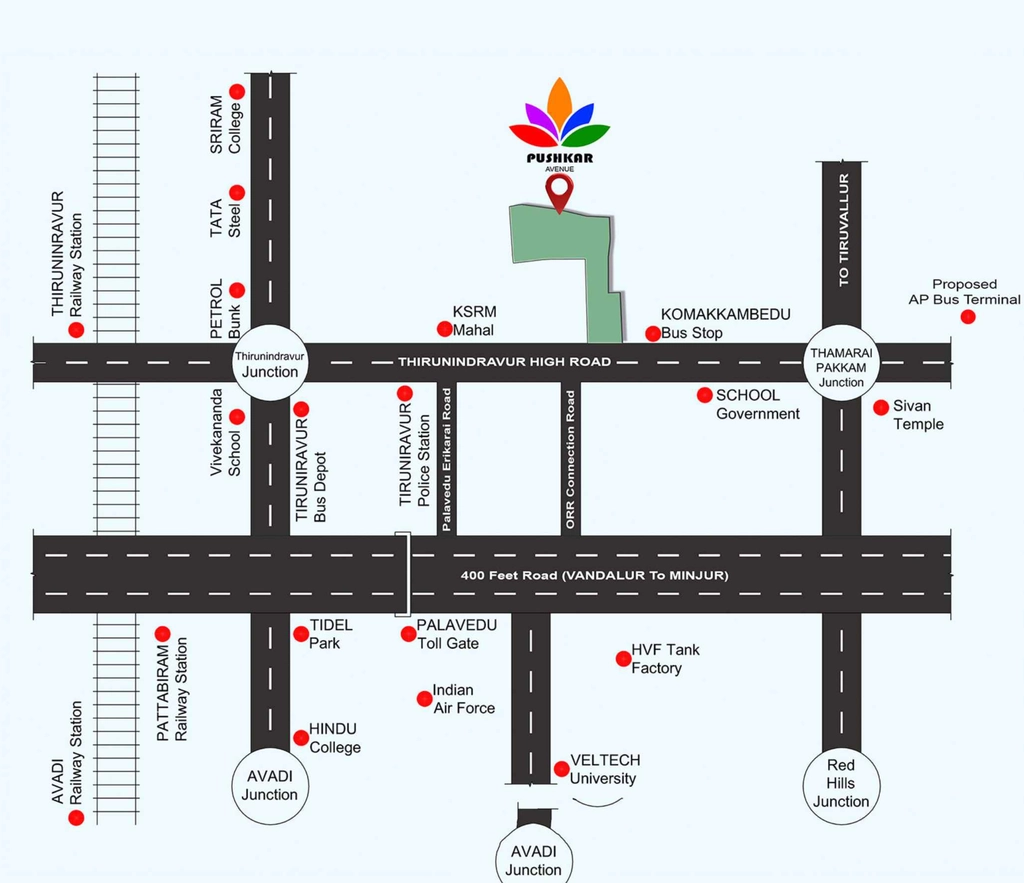 Location of Ashwath Pushkar Avenue in Thamaraipakkam, Chennai - Image 373406