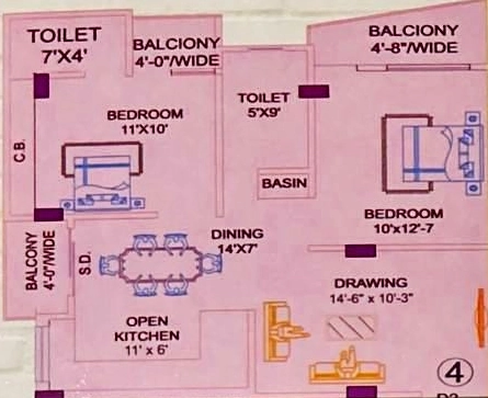 2 BHK Flat in BKA Vijay Shiv Narayan Residency in Bariatu, Ranchi - Image 905074