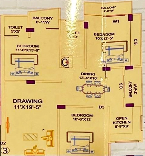 3 BHK Flat in BKA Vijay Shiv Narayan Residency in Bariatu, Ranchi - Image 905078