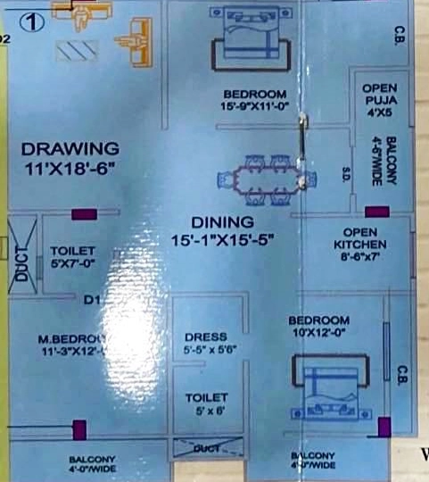 3 BHK Flat in BKA Vijay Shiv Narayan Residency in Bariatu, Ranchi - Image 905081