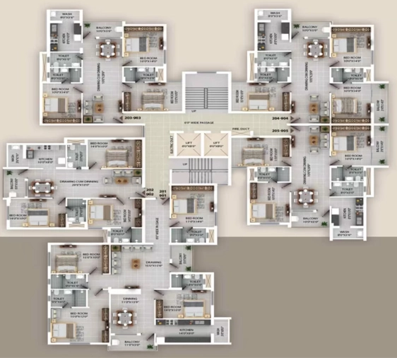 Floor Plan of Panchwati Elite in Bariatu, Ranchi - Image 373474