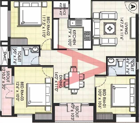 3 BHK Flat in Kgeyes Padmalayam in Nandambakkam, Chennai - Image 905163