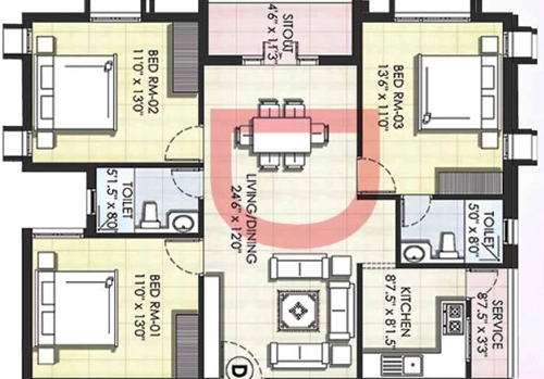 3 BHK Flat in Kgeyes Padmalayam in Nandambakkam, Chennai - Image 905166