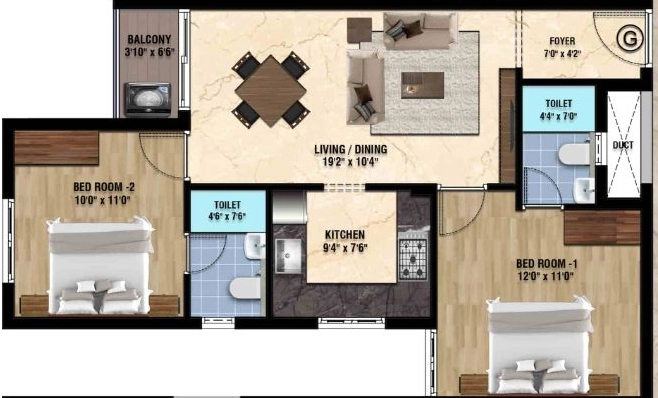 2.5 BHK Flat in Kgeyes Elite Square in Ramapuram, Chennai - Image 905181