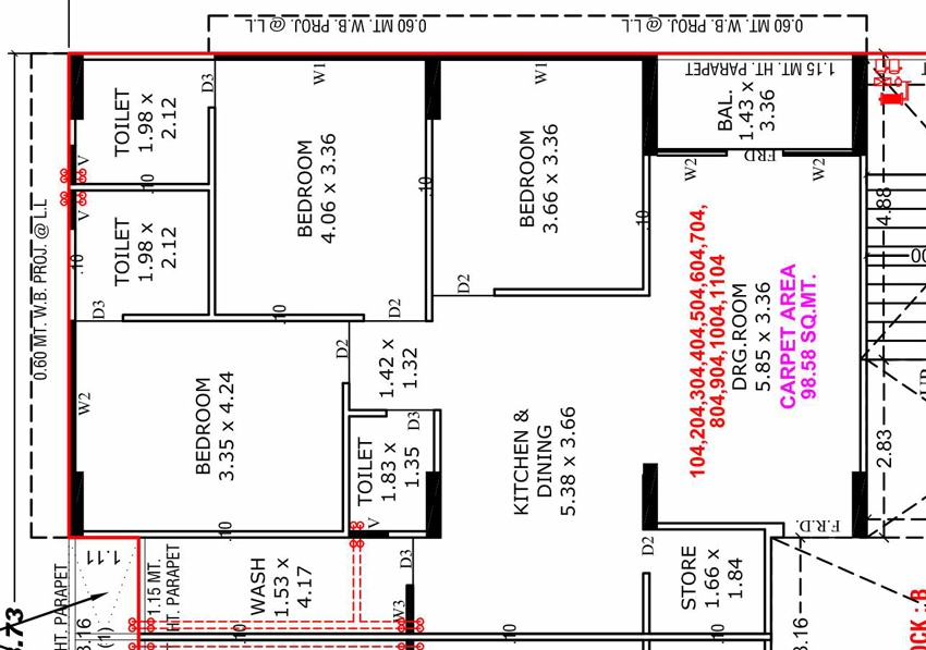 3 BHK Flat in Saanvi Maple Vivanta in Nana Chiloda, Ahmedabad - Image 905182