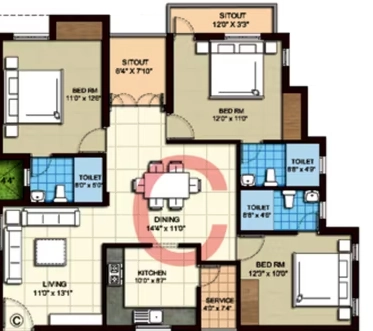 3 BHK Flat in Kgeyes Agastiya in Thiruvanmiyur, Chennai - Image 905200