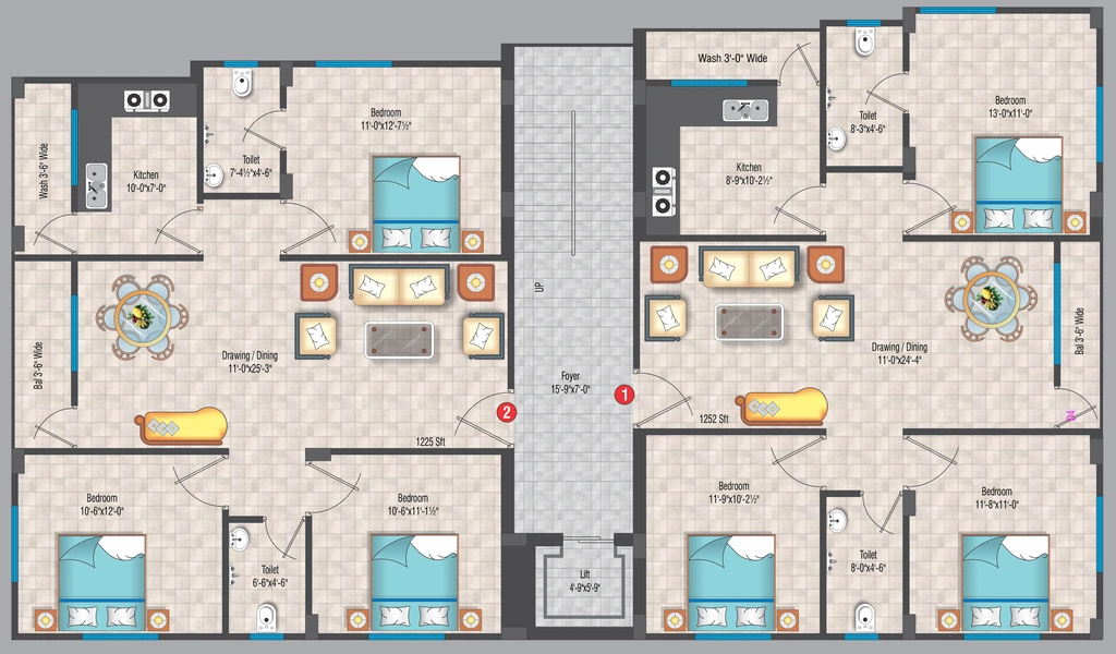 Floor Plan of Amana Exotica in Mehdipatnam, Hyderabad - Image 373906