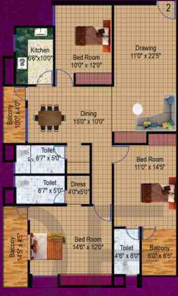 3 BHK Flat in Aero Queens Gate in Namkum, Ranchi - Image 905207