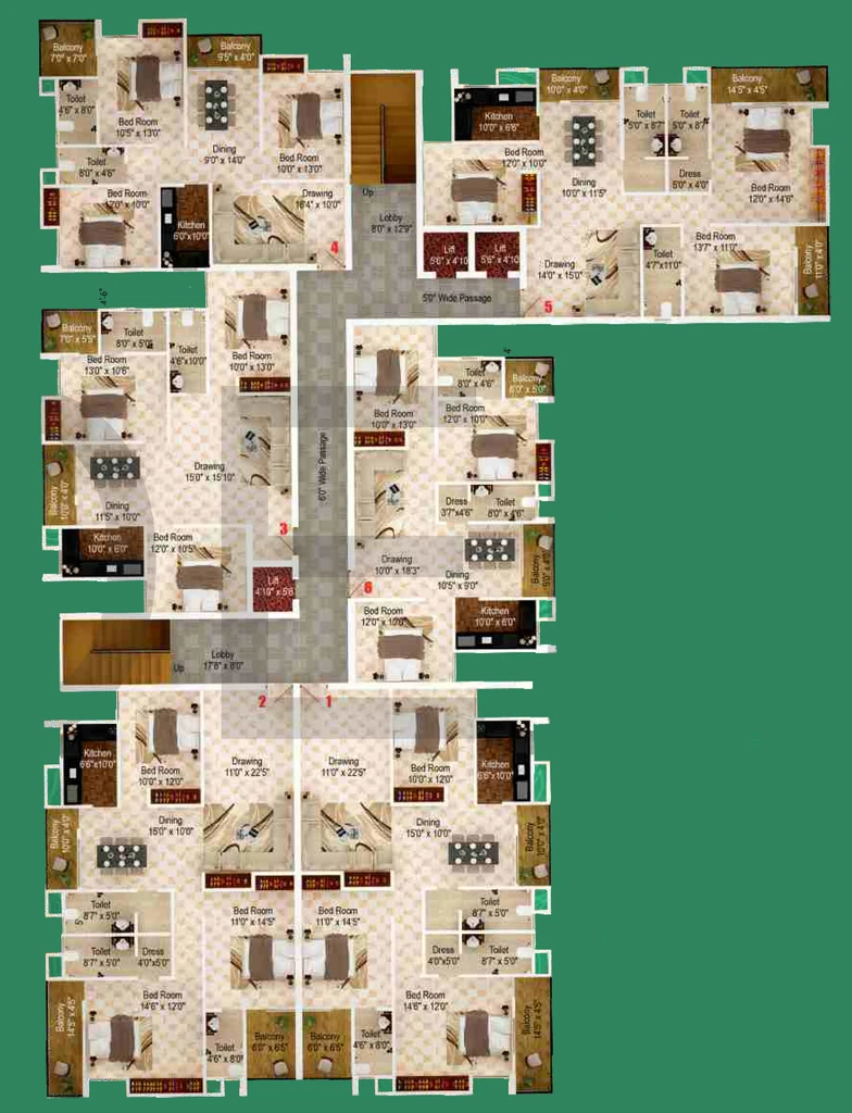 Floor Plan of Aero Queens Gate in Namkum, Ranchi - Image 373636