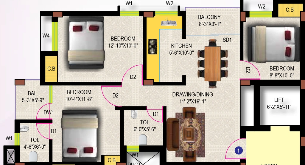 3 BHK Flat in Divya Rajani Apartment in Hesag, Ranchi - Image 905209