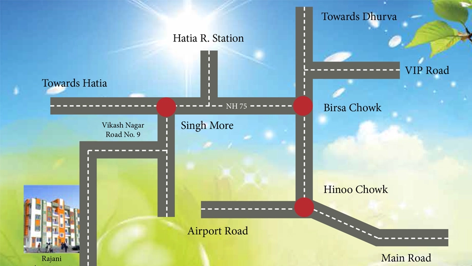 Location of Divya Rajani Apartment in Hesag, Ranchi - Image 373641