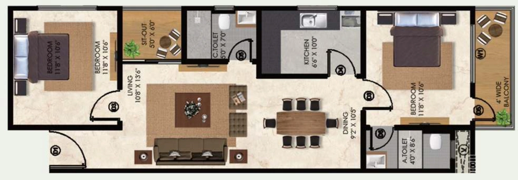 2 BHK Flat in Neelkanth Enclave in Bariatu, Ranchi - Image 905217