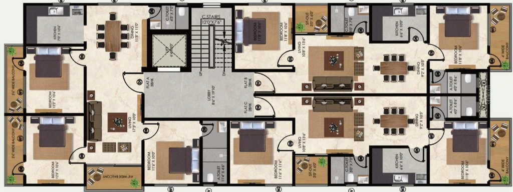 Floor Plan of Neelkanth Enclave in Bariatu, Ranchi - Image 373668