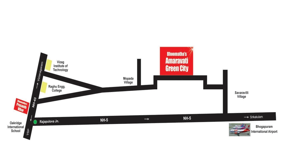 Location of Bhoomathas Amaravati Green City in Bhogapuram, Visakhapatnam - Image 373680