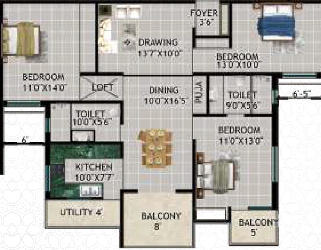 3 BHK Flat in Newqonetic Basargarh Heritage in Hesag, Ranchi - Image 905245