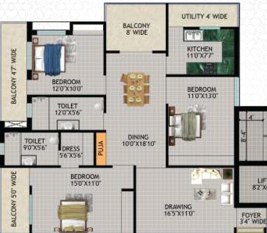 3 BHK Flat in Newqonetic Basargarh Heritage in Hesag, Ranchi - Image 905246