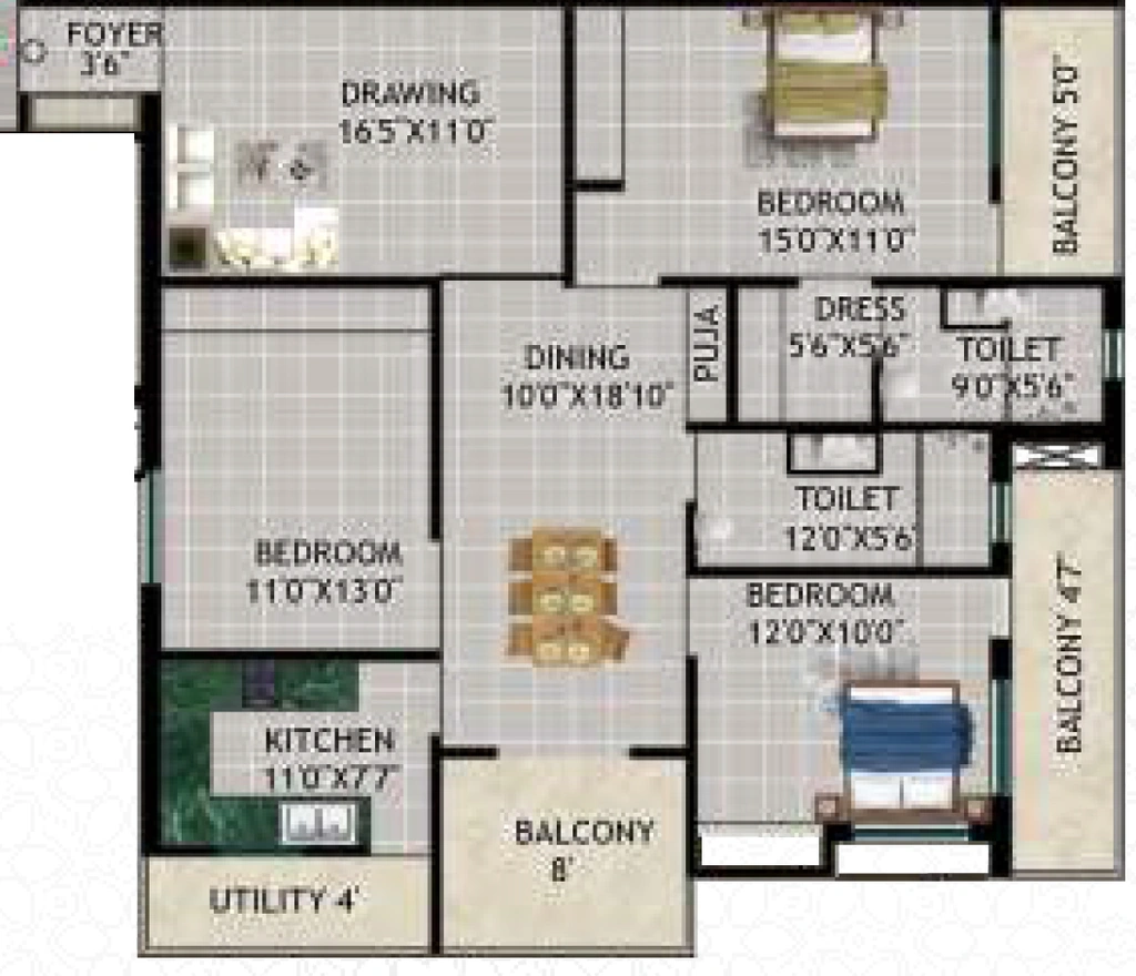 3 BHK Flat in Newqonetic Basargarh Heritage in Hesag, Ranchi - Image 905249