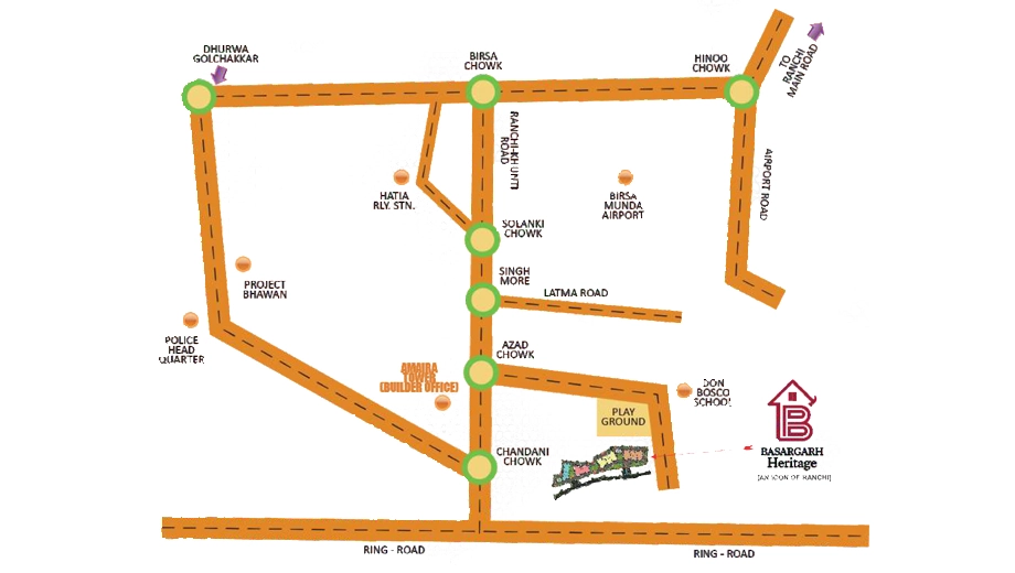 Location of Newqonetic Basargarh Heritage in Hesag, Ranchi - Image 373713
