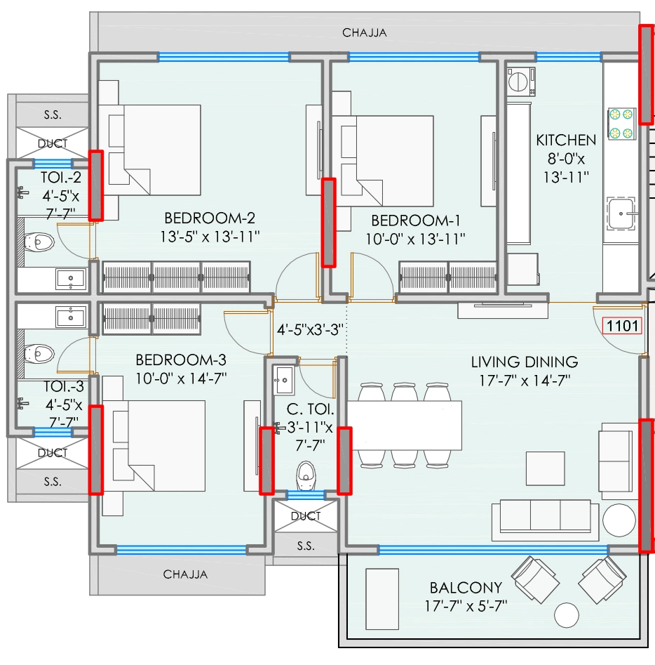 3 BHK Flat in The Green Jay Krishna in Borivali West, Mumbai - Image 907191