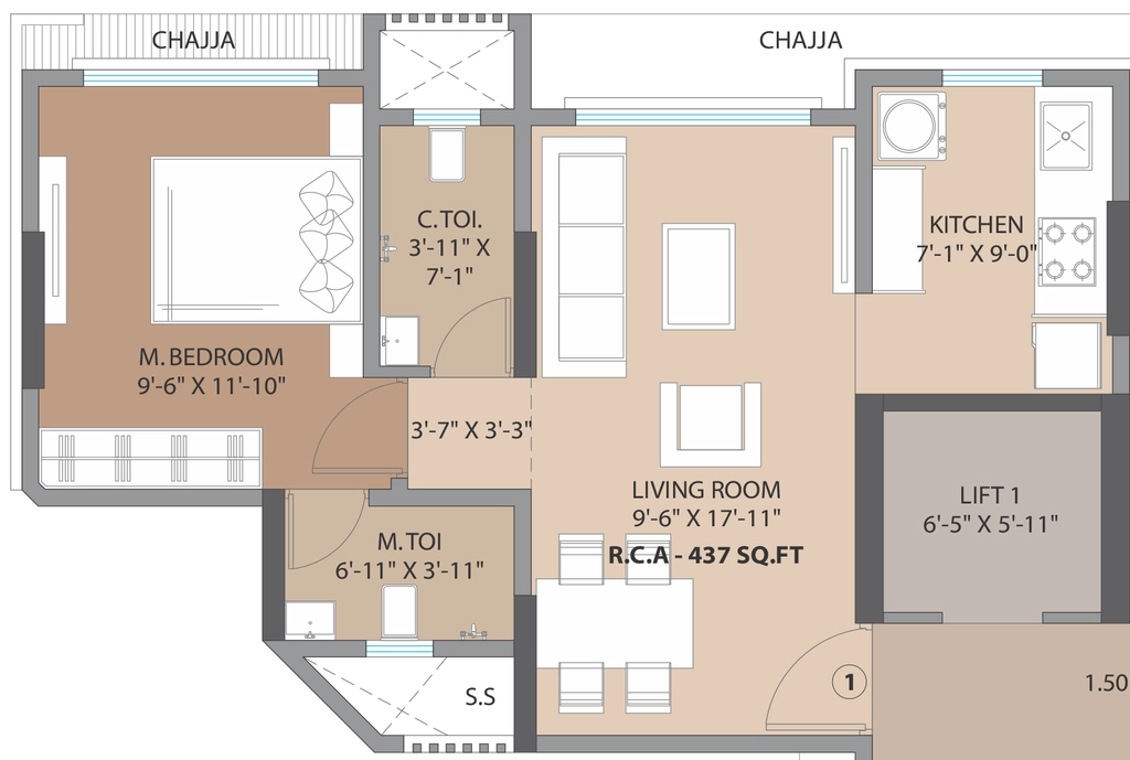 1 BHK Flat in Om Maruti Residency in Borivali West, Mumbai - Image 907136