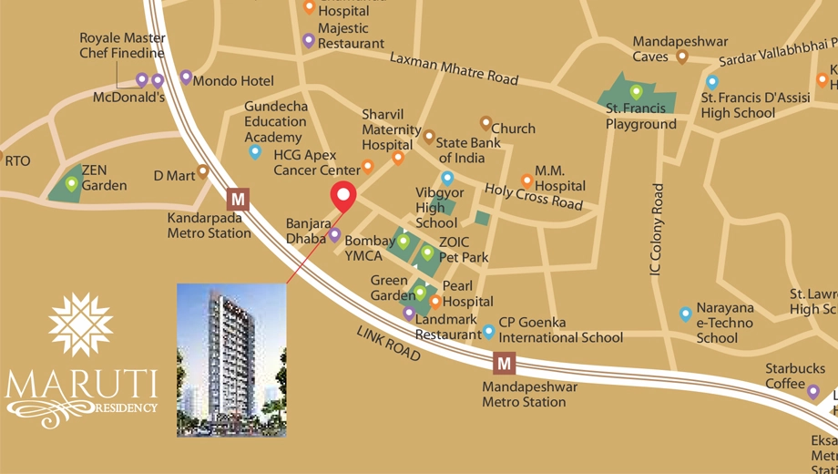 Location of Om Maruti Residency in Borivali West, Mumbai - Image 377915