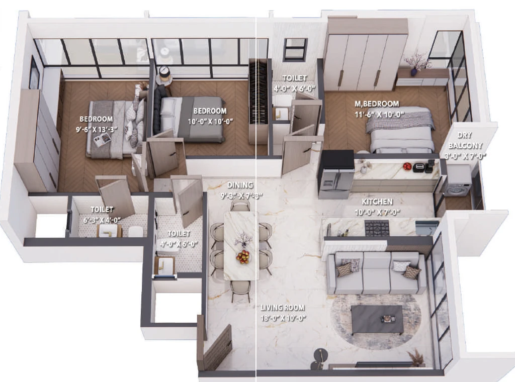 3 BHK Flat in DTG Aspire in Kandivali West, Mumbai - Image 907583