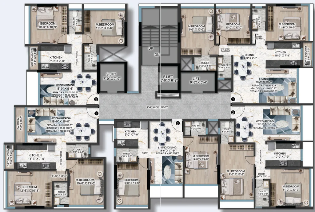 Floor Plan of DTG Aspire in Kandivali West, Mumbai - Image 378977