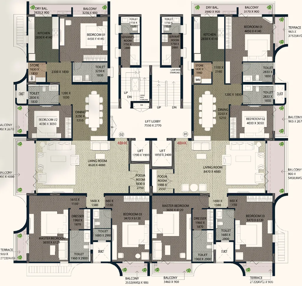 Floor Plan of Panas 36 Greens in Hehal, Ranchi - Image 373812