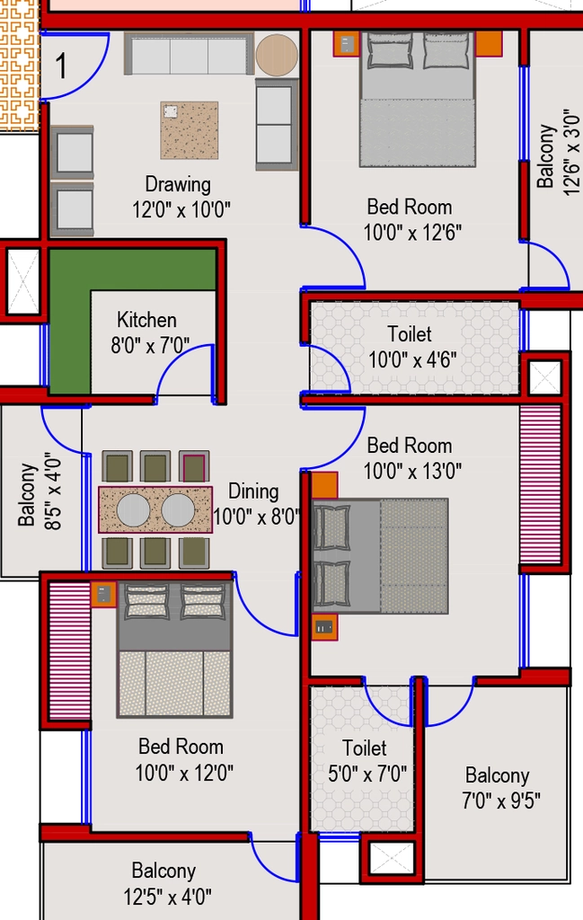 3 BHK Flat in Punavi Skyline in Hehal, Ranchi - Image 905288